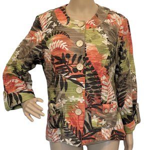 ALEXIS & AVERY Cotton/Linen Autumn Leaf Jacket 10